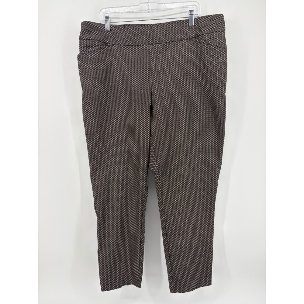 Croft & Barrow Womens 18W Effortless Stretch Pant Geometric Pull On Regular